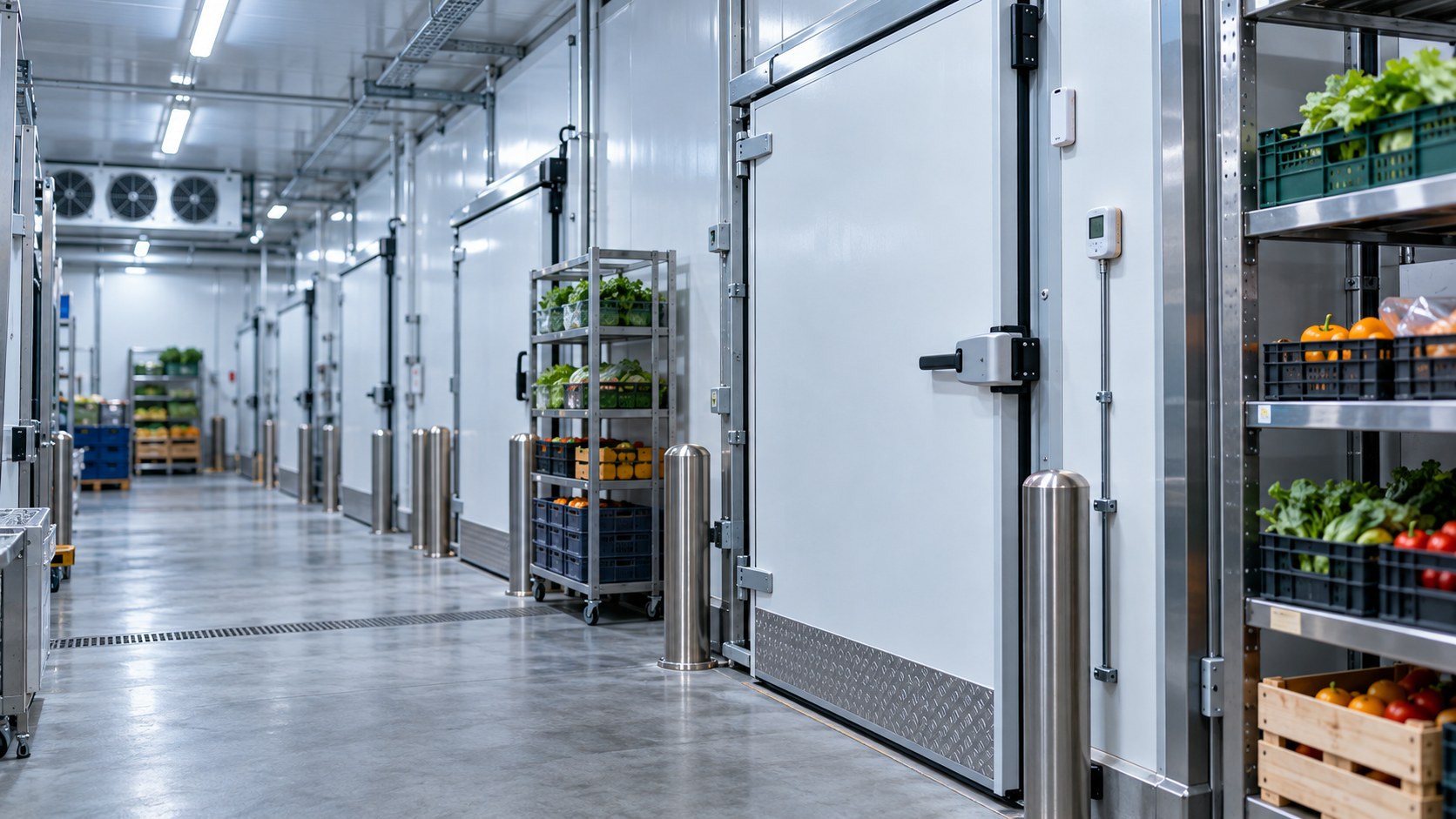 Cold-storage doors and stored goods
